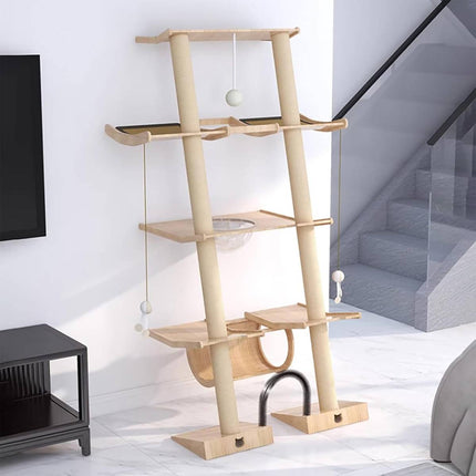 Scandinavian Multi Level Cat Tree 190cm Acrylic Capsule