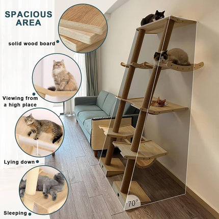 Scandinavian Multi Level Cat Tree 190cm Acrylic Capsule