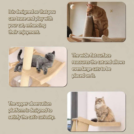 Scandinavian Multi Level Cat Tree 190cm Acrylic Capsule