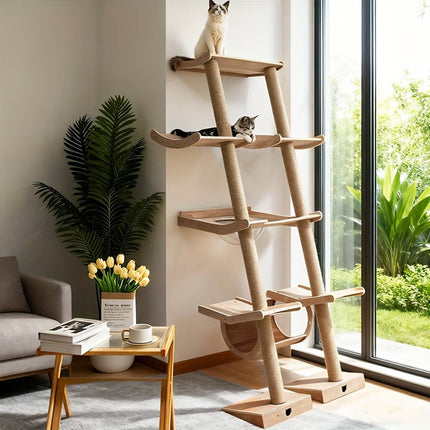 Scandinavian Multi Level Cat Tree 190cm Acrylic Capsule
