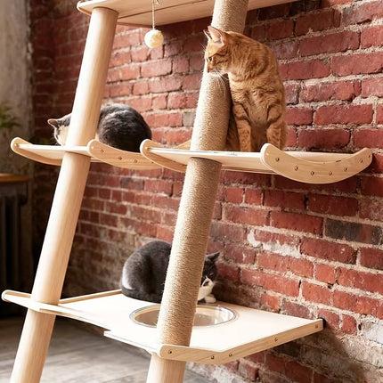 Scandinavian Multi Level Cat Tree 190cm Acrylic Capsule