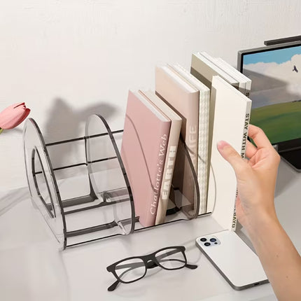 Desk Standing Divider Shelf Organizer Space Saving Office Study Storage Rack