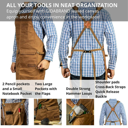 Multi-pocket Functional Apron for Tool Pockets for Workshop Garage Daily Work