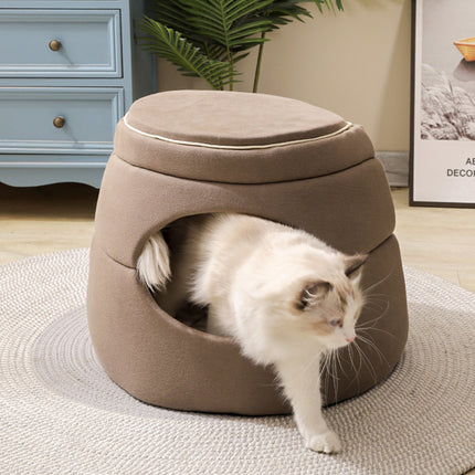 Pet Nest Tree Hole Design Cat Bed Dog House Soft Cozy Sleeping Cave for Indoor