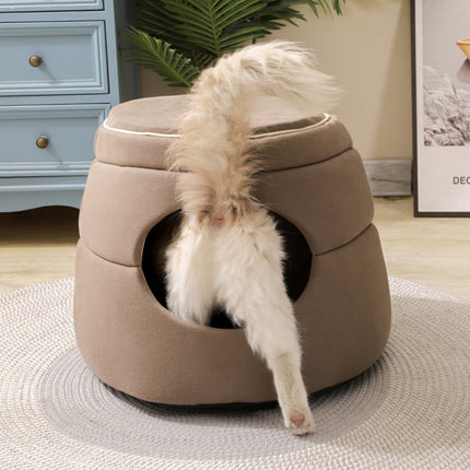 Pet Nest Tree Hole Design Cat Bed Dog House Soft Cozy Sleeping Cave for Indoor