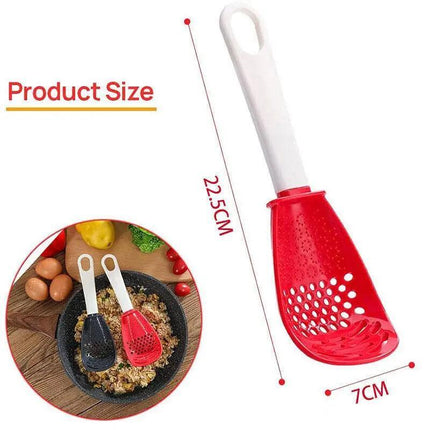 Multifunction Kitchen Cooking Spoon Tool Skimmer Garlic Press Potato Ricer Scoop - Aimall