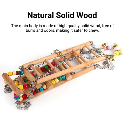 Bird Toy Ladder Double Layer Swing with Stair Ring Bell for Parrots Fun Durable