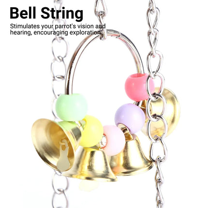 Bird Toy Ladder Double Layer Swing with Stair Ring Bell for Parrots Fun Durable