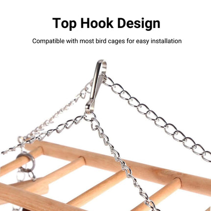 Bird Toy Ladder Double Layer Swing with Stair Ring Bell for Parrots Fun Durable