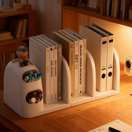 Desktop Book Stand With Storage Box Organizer For Study Reading Office Table