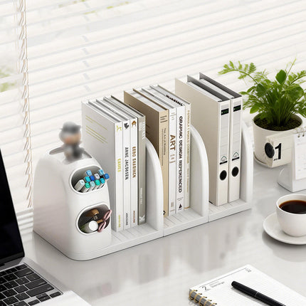 Desktop Book Stand With Storage Box Organizer For Study Reading Office Table