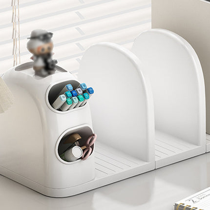 Desktop Book Stand With Storage Box Organizer For Study Reading Office Table
