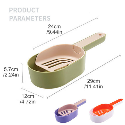 Detachable Multi Functional Cat Litter Shovel Portable Poop Scoop Spoon Tool