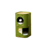 2/3 Floor Cat Tree House Nest with Scratching Board Multi Level Tower Bed