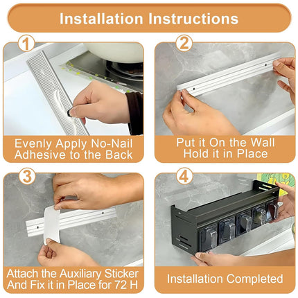 Kitchen Wall-Mounted Seasoning Easy Installation Durable Design Space-Saving
