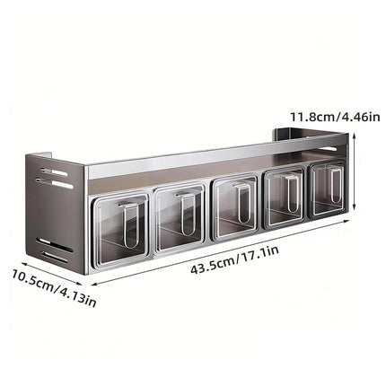Kitchen Wall-Mounted Seasoning Easy Installation Durable Design Space-Saving