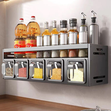Kitchen Wall-Mounted Seasoning Easy Installation Durable Design Space-Saving