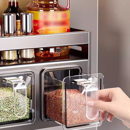 Kitchen Wall-Mounted Seasoning Easy Installation Durable Design Space-Saving