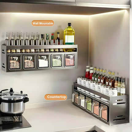 Kitchen Wall-Mounted Seasoning Easy Installation Durable Design Space-Saving