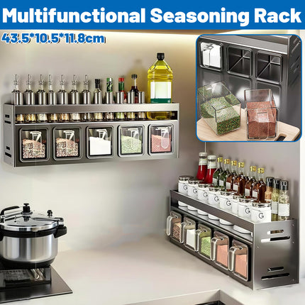 Kitchen Wall-Mounted Seasoning Easy Installation Durable Design Space-Saving