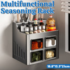 Multifunctional Wall-Mounted Spice Rack with Knife Holder Space Saving Stable