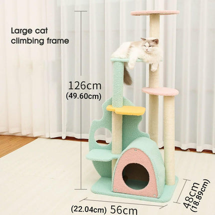 Multi Level Cat Climbing Tree Scratching Post Stand Large Activity Furniture