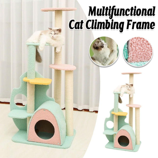 Multi Level Cat Climbing Tree Scratching Post Stand Large Activity Furniture