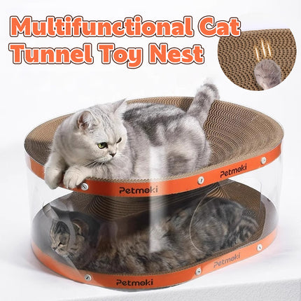 Cat Scratch Board Tunnel Bed Multifunctional Toy Passage For Indoor Rest Play