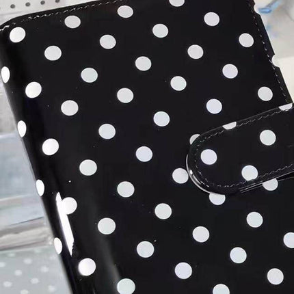 Polka Dot A5 Planner Binder Card Slots Black or Blue