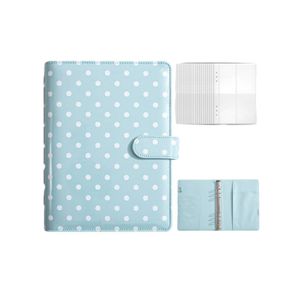 Polka Dot A5 Planner Binder Card Slots Black or Blue