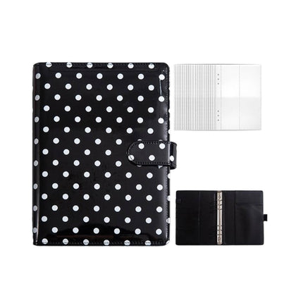 Polka Dot A5 Planner Binder Card Slots Black or Blue
