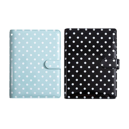 Polka Dot A5 Planner Binder Card Slots Black or Blue