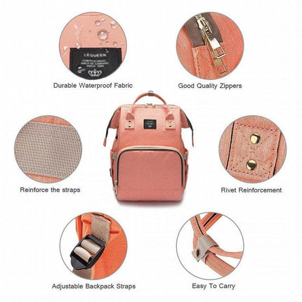 Luxury Multifunctional Baby Diaper Nappy Backpack Maternity Mummy Changing Bag - Aimall