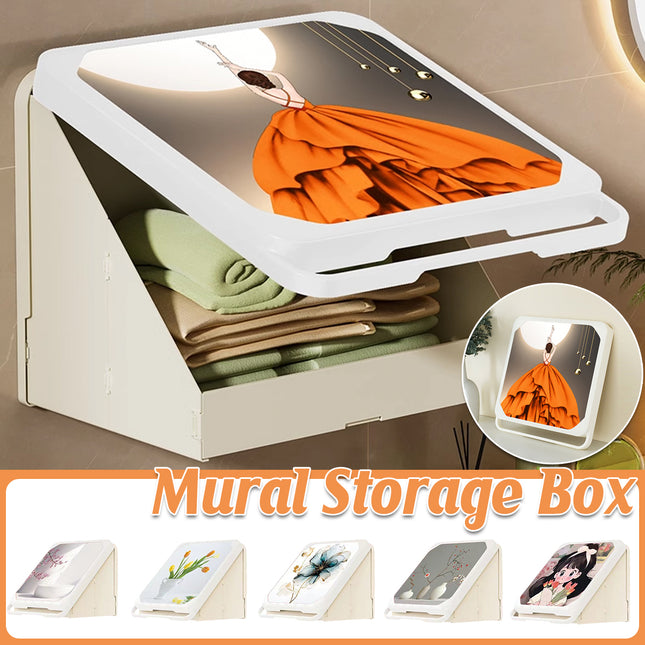 Bathroom Mural Clothes Folding Storage Box Wall Mounted Bathroom Mural UnpQe