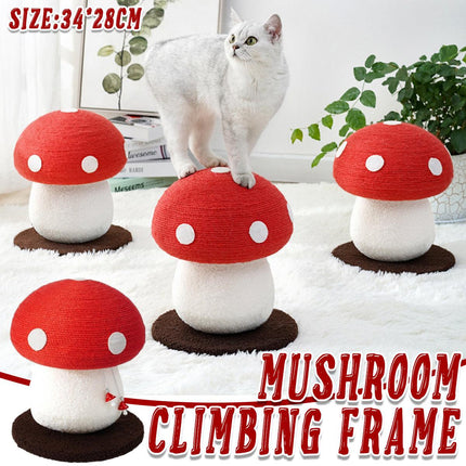 Red Mushroom Cat Climbing Frame Vertical Scratching Post Board Pet Furniture