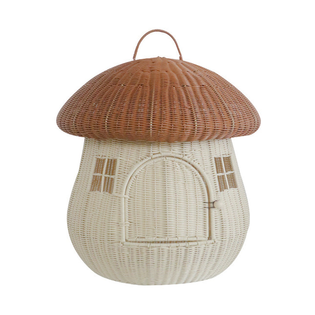 Simulated Vine Mushroom House Cat Bed Cozy Cave Hideaway Pet Rest Nest