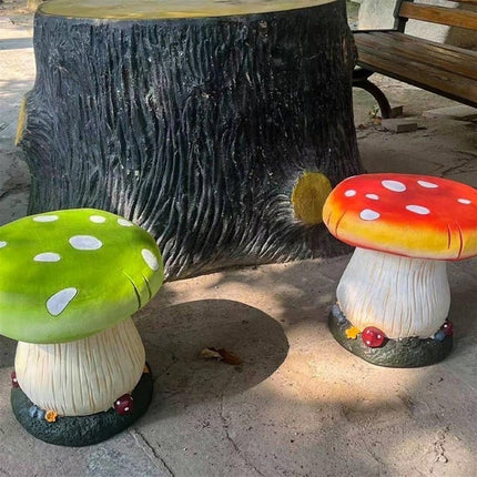 Simulation Mushroom Stool Outdoor Garden Yard Resin Ornament Seat Furniture