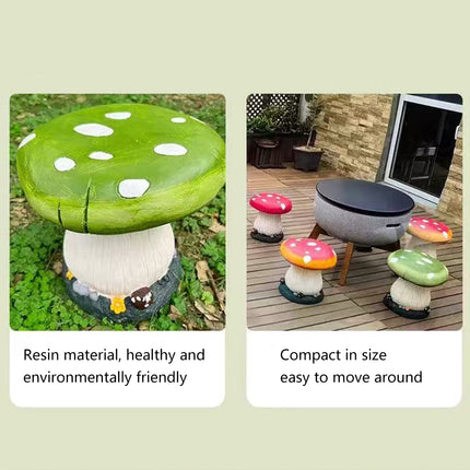 Simulation Mushroom Stool Outdoor Garden Yard Resin Ornament Seat Furniture