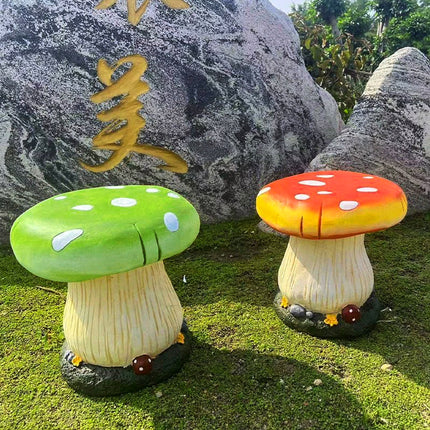 Simulation Mushroom Stool Outdoor Garden Yard Resin Ornament Seat Furniture
