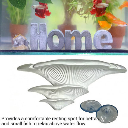 Mushroom Aquarium Rest Ledge Suction Cup Shelf