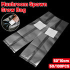 50 Pcs PP Mushroom Grow Bag Substrate High temp Pre Sealable Bags 10x50cm