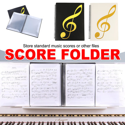 A4 Sheet Music Binder Custom Logo Piano Score Folder Adjustable Removable Pages