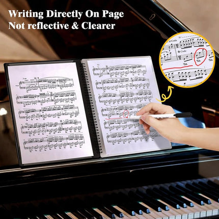 A4 Sheet Music Binder Custom Logo Piano Score Folder Adjustable Removable Pages