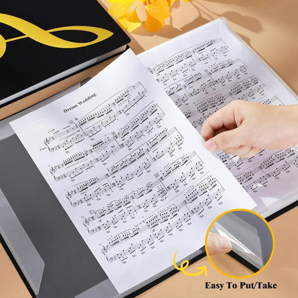 A4 Sheet Music Binder Custom Logo Piano Score Folder Adjustable Removable Pages