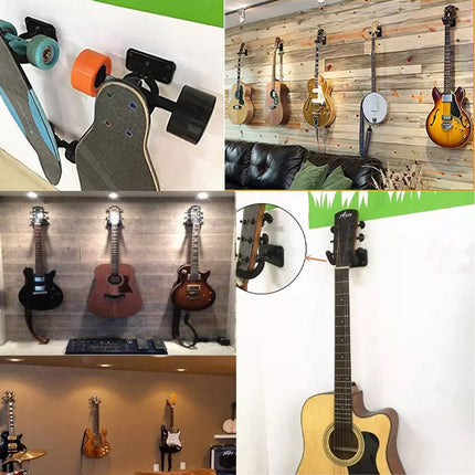 Guitar Wall Hanger Rack Hook Non Adjustable Black Mount Holder for Acoustic