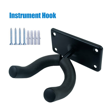 Guitar Wall Hanger Rack Hook Non Adjustable Black Mount Holder for Acoustic
