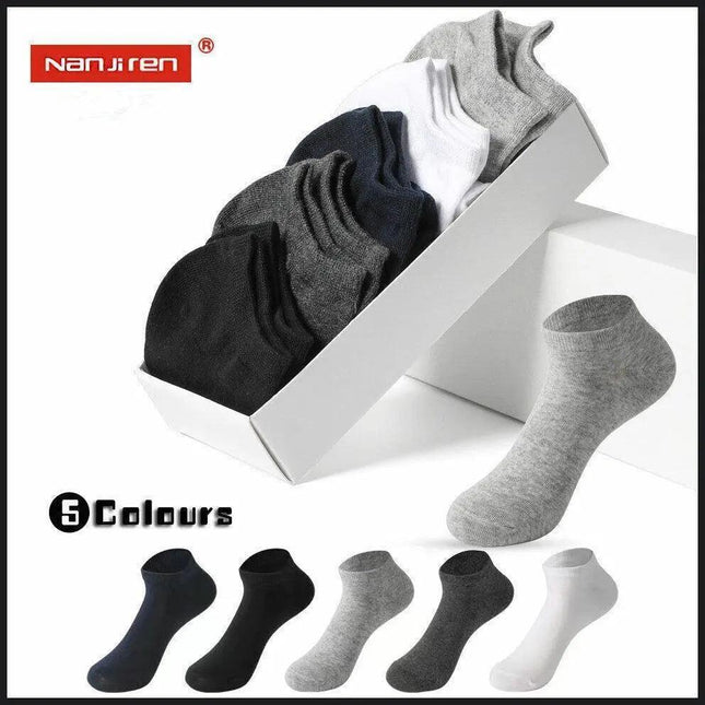 NANJIREN 5 Pairs Socks Mens Men Low Cut Socks Ankle Soft Cotton Trainer Sport AU - Aimall