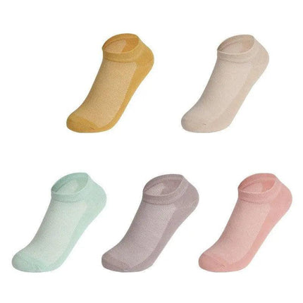 NANJIREN 5 Pairs Socks Women Girl Low Cut Socks Soft Cotton Trainer Sports AU - Aimall