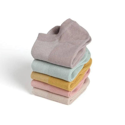 NANJIREN 5 Pairs Socks Women Girl Low Cut Socks Soft Cotton Trainer Sports AU - Aimall