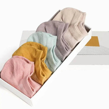 NANJIREN 5 Pairs Socks Women Girl Low Cut Socks Soft Cotton Trainer Sports AU - Aimall
